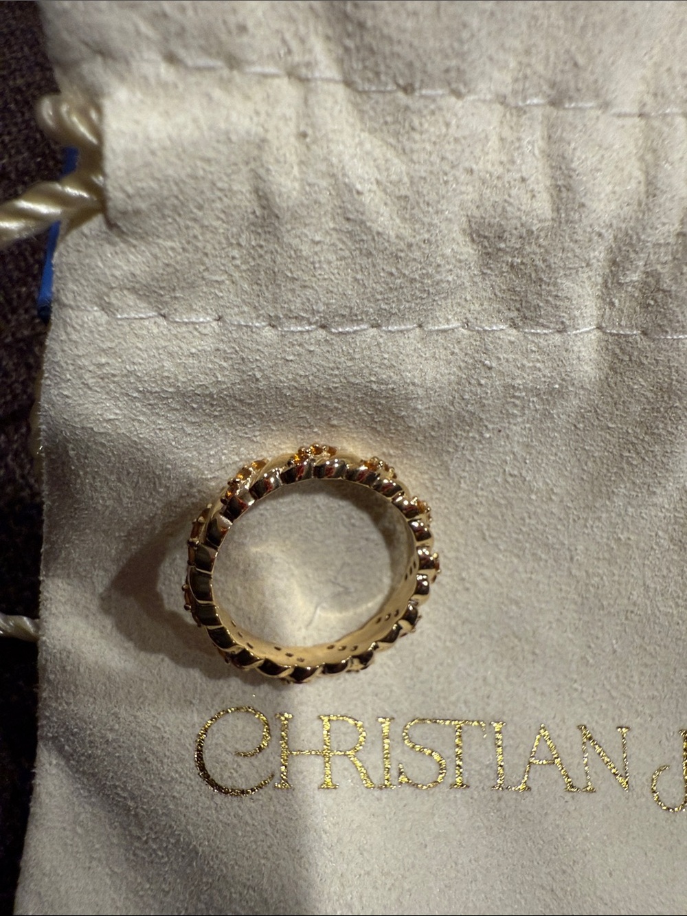 Christian James by Scott Grimes 14K Gold Clad Ripple Gemstone Eternity Ring